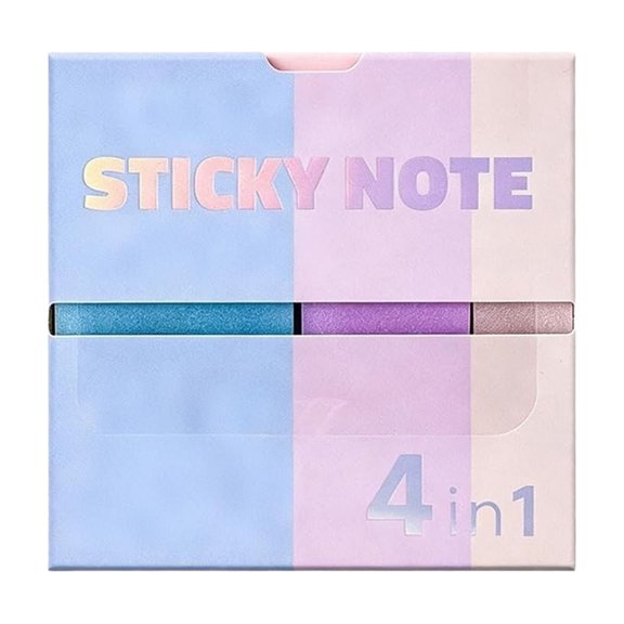 4 in 1 Gradient Pull Out Sticky Notes, 240 Sheets Self Adhesive Sticky Note Pads, Dispenser Box Memo Notes for Schǒ-ǒl Office Daily Planner