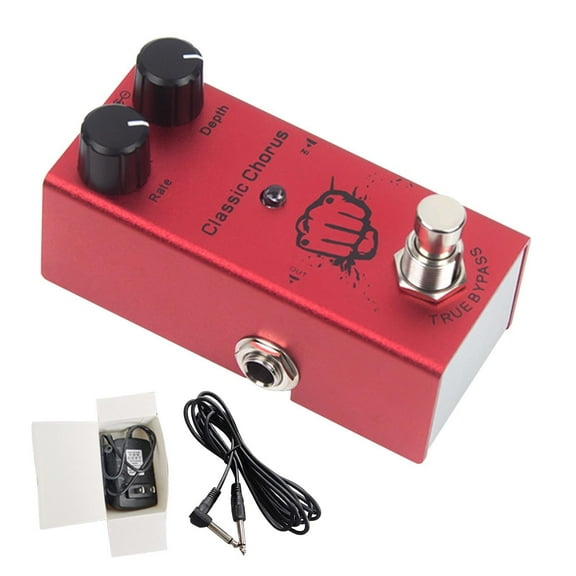 4-in-1 Guitar Effects Pedal, Metal Distortion Overdrive Reverb Chorus, Multi Sound Effects Processor, Metal Shell Compact Guitar Instrument Accessory, Suitable for Live Recording Stage Performance