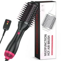4-in-1 Hair Dryer Brush, Blow Dryer Brush, One Step Hair Straightener Dryer & Volumizer Blowout Brush, Hot Styling Tools with Negative Ion, Anti-Frizz Oval Ceramic Barrel for All Hair Types