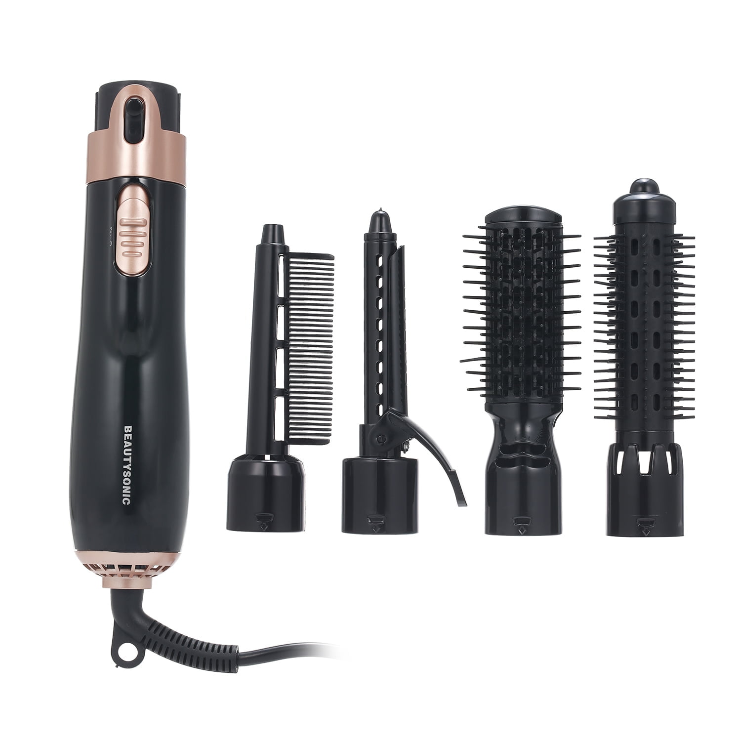 4 in 1 Hair Dryer Styler and Volumizer Hair Curler Straightener Blow Dryer Brush Rotating Blow