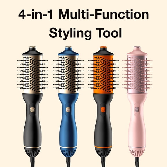 4-in-1 Hair Styler for Women – Straightener, Blow Dryer, Hot Air Comb & Curling Iron with 3 Temperature Settings and Smart Heat Control