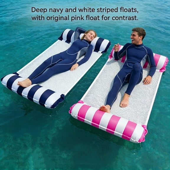 4-in-1 Hammock Pool Float & Water Hammock, Multi-Purpose, Inflatable Pool Floats for Adults, PVC Material, 2-Pack