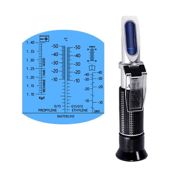 4 in 1 Hand Held Car Refractometer Vehicle 30-35% Fluid Glycol Urea Tester Battery Antifreeze