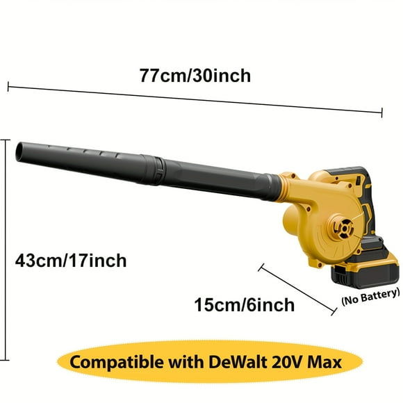 4-in-1 Handheld Cordless Leaf Blower - 3/8" Drive 150MPH 3 Speed Settings, Blower Vacuum Inflator, DeWalt 20V Battery Compatible, For Yard Lawn Snow Cleanup (Tool Only)