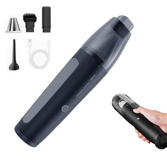 4-in-1 Handheld Cordless Vacuum Cleaner with Powerful Suction, Portable Lightweight Multi-Function Car & Home Dustbuster, USB-C Rechargeable, Easy Empty Washable Filter (Black)