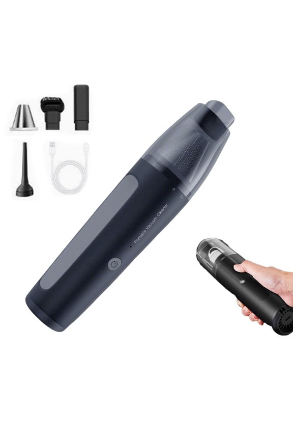 4-in-1 Handheld Cordless Vacuum Cleaner with Powerful Suction, Portable Lightweight Multi-Function Car & Home Dustbuster, USB-C Rechargeable, Easy Empty Washable Filter (Black)