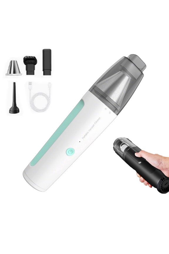 4-in-1 Handheld Cordless Vacuum Cleaner with Powerful Suction, Portable Lightweight Multi-Function Car & Home Dustbuster, USB-C Rechargeable, Easy Empty Washable Filter (Green)