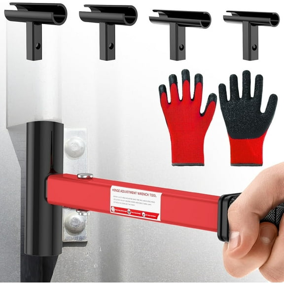 4-in-1 Hinge Gap Adjusting Tool Kit – Heavy Duty Steel Door Hinge with Rubber Grip & Work Gloves