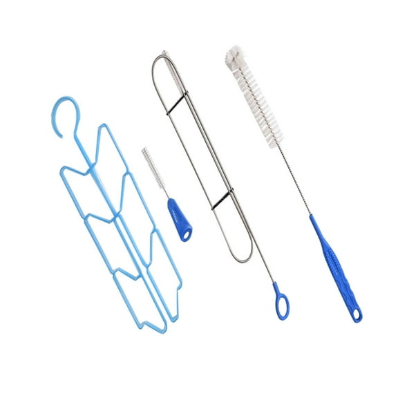 4 in 1 Hydration Pack Bladder Cleaning Kit - Brushes and Hanger, Flexible 100cm Hose Brush, for Deep Cleaning Bladder Mouthpiece and Hose