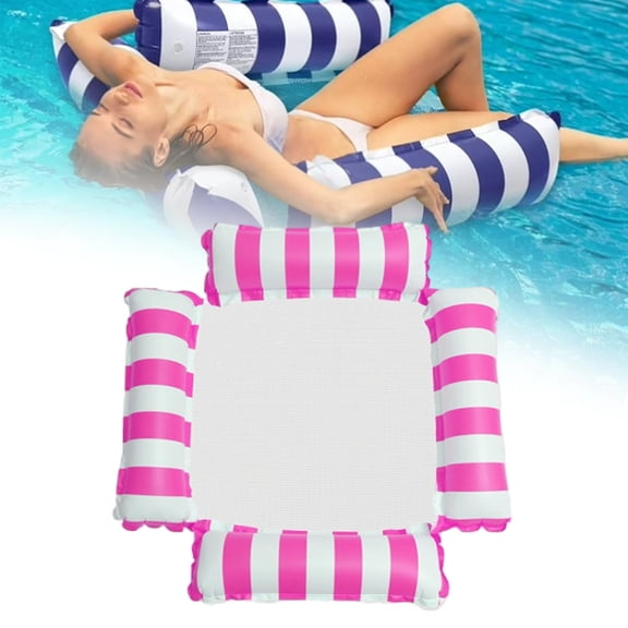 4-in-1 Inflatable Water Hammock Swimming Pool Floats with Air Pump, Lake Lounging Float Heavy Duty Portable Lounger Chair Raft Beach Bachelorette Essentials for Summer Relaxing