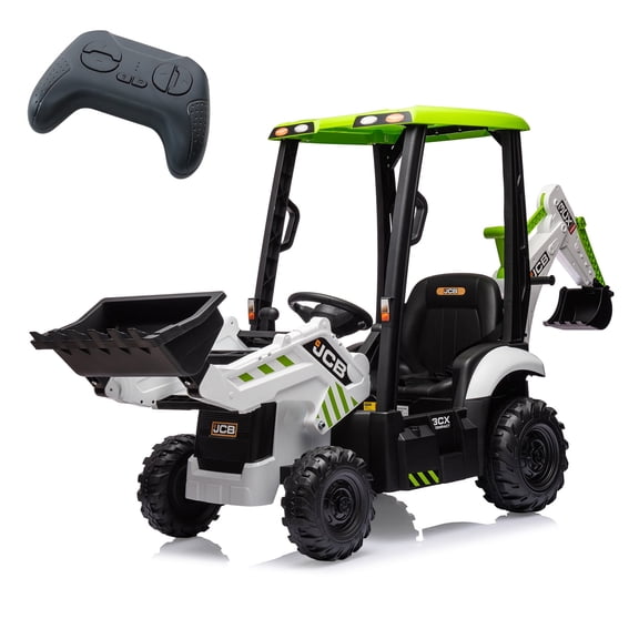 4 in 1 JCB Ride On Excavator – 12V Kids Excavator Toy with Remote Control, Front Loader & Digger – Transformable Ride On Car for Boys & Girls