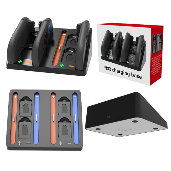 4-in-1 Joy-Con Charger Dock for Nintendo Switch 2 - Dual Controller Charging Station with 4 Game Cartridge Storage Slots, USB-C Power, LED Indicators & Overcharge Protection | Switch 2 Accessories