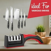 4-in-1 Kitchen Chef Knife Scissors Sharpener,4-Stage Quality Knife Sharpening Tool to Repair, Grind, Polish Blade, Professional Kitchen Knife Accessories for Stainless Steel, Steel Knives. (1pc)