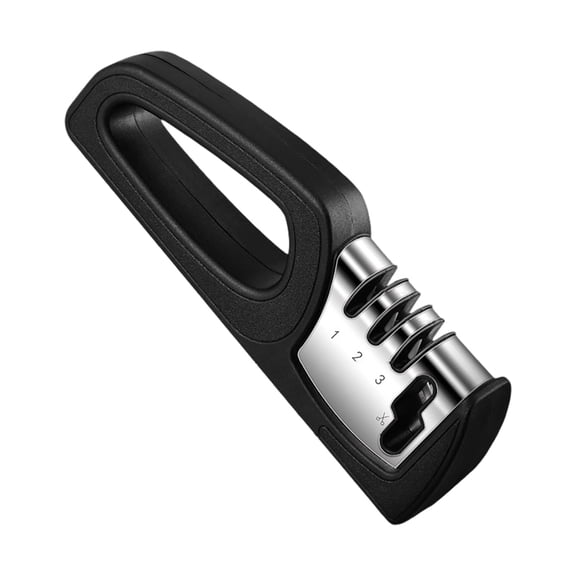 4 in 1 Kitchen Knife Sharpener with Non Slip Base Manual Knife Sharpening Tool for home Scissor(Black-21cm)