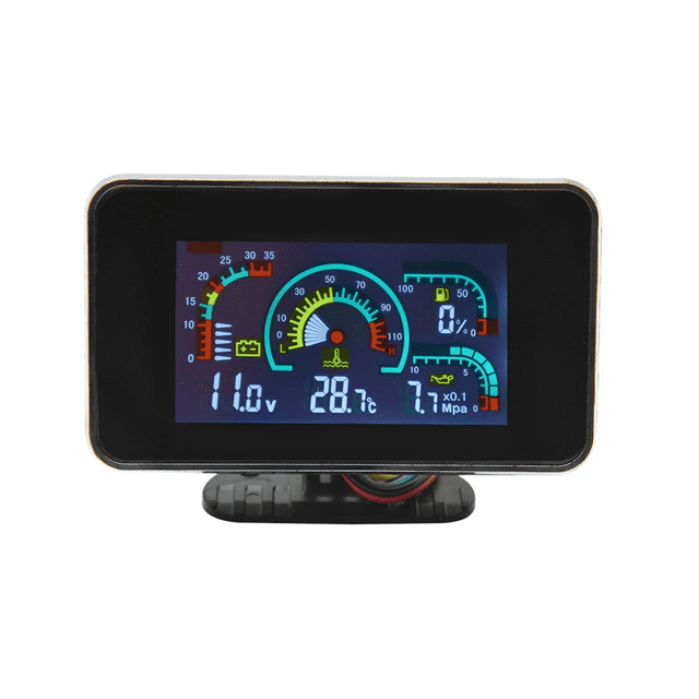 4 in 1 LCD 12V/24V Oil Pressure Voltmeter Volt Water Temperature Oil
