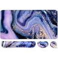 thumbnail image 1 of 4-in-1 Large Gaming Mouse Pad, Keyboard Wrist Rest Pad & Wrist Support Mousepad Set, Extended Desk Pad Waterproof Desk Mat for Home Office Study Game - Purple Marble, 1 of 6