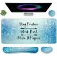 thumbnail image 1 of 4-in-1 Large Gaming Mouse Pad, Keyboard Wrist Rest Pad & Wrist Support Mousepad Set, Extended Desk Pad Waterproof Desk Mat for Home Office Study Game - Stay Positive, 1 of 7