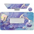 thumbnail image 1 of 4-in-1 Large Mouse Pad, Keyboard Wrist Rest Pad & Wrist Support Mousepad Set, Extended Desk Pad Waterproof Desk Mat for Home Office Study Game, 1 of 7