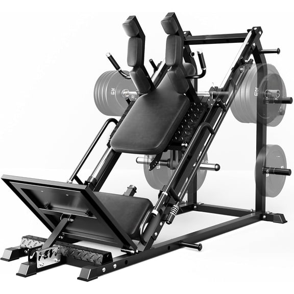 4-in-1 Leg Press Hack Squat Machine Combo for Home Gym,Leg Press Machine Professional Adjustable Strength Training, Reverse Hack & Calf Raise, 1500LB Capacity Leg Exercise Equipment