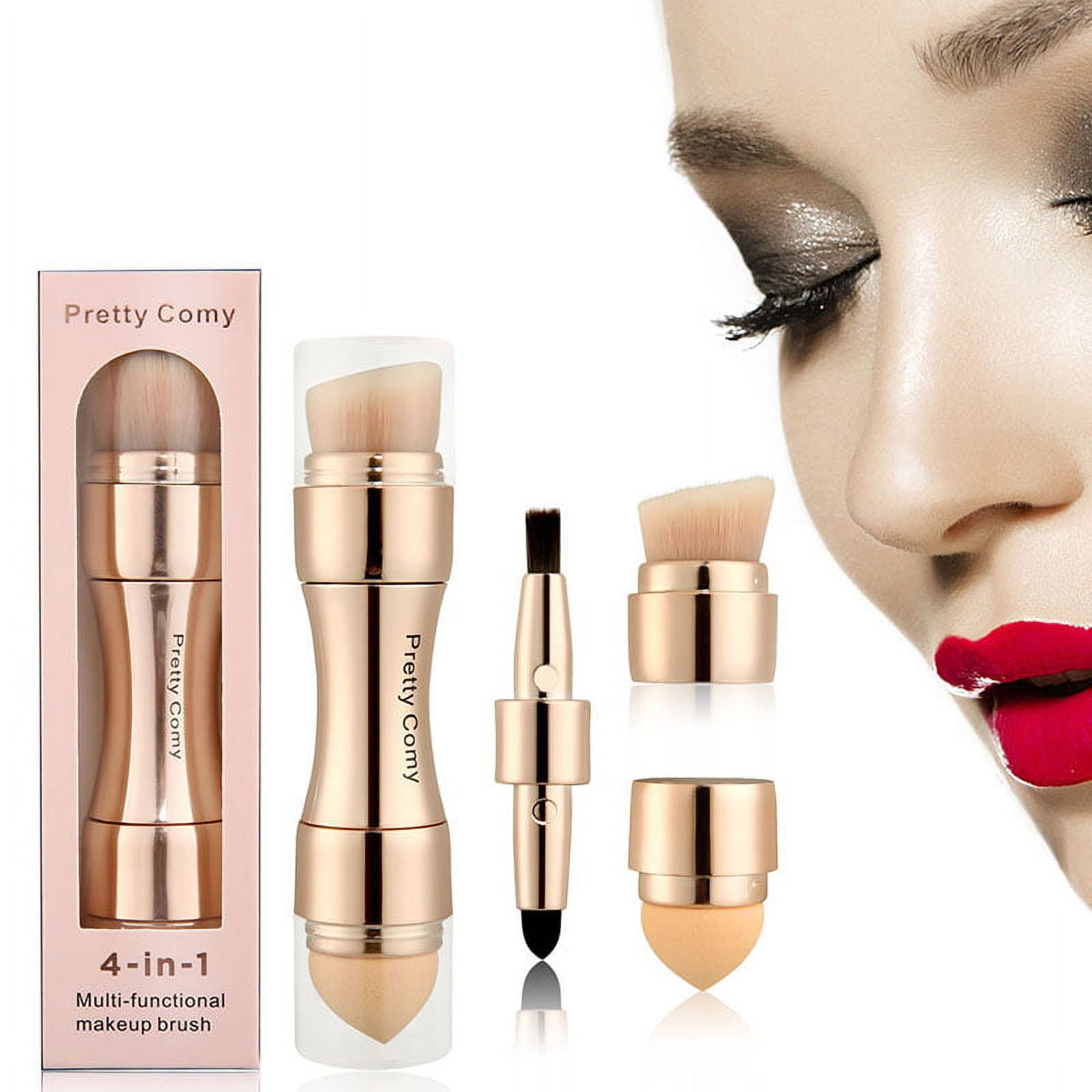 4-in-1 Multifunktions-Make-up-Pinsel Set - Rouge, Lidschatten, Augenbrauen, Mischpinsel In Einem