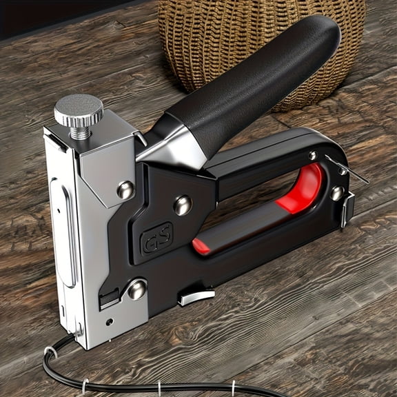 4-in-1 Manual Staple Gun - Adjustable Power, All-Steel Construction & Easy Loading Mechanism, Multifunctional Stapler for Woodworking, Interior Decoration, DIY Projects & Professional Use