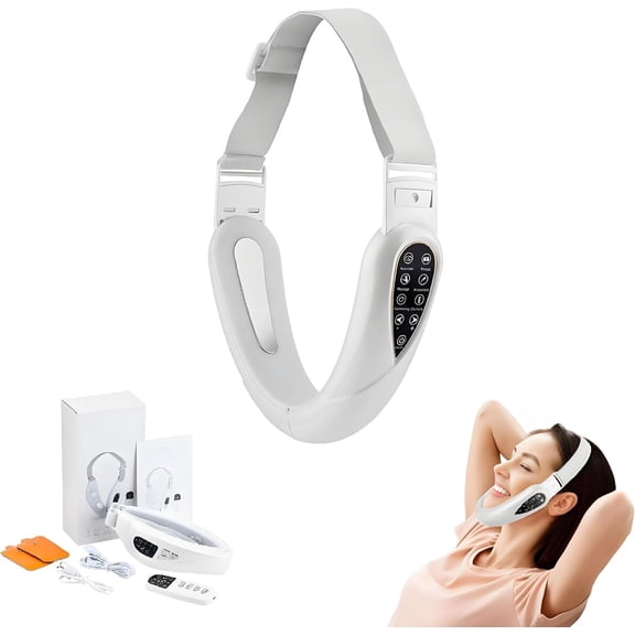 4-in-1 Massager for Face, Facial Sculpting Device for Double Chin,5 Modes & 15 Intensities, Tightens Jawline(White)