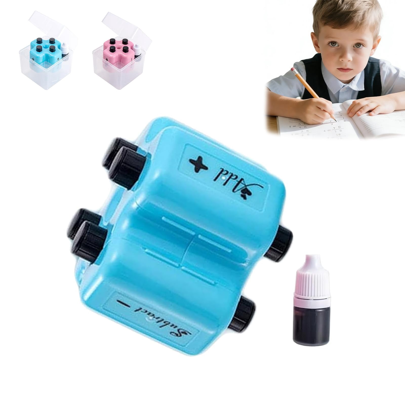 4 in 1 Math Stamp Roller, Math Teacher 4 in 1 Roller Stamp, Brain ...
