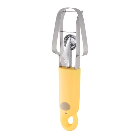 4-in-1 Melon Baller Scoop Set, Nesting Stainless Steel Watermelon Slicer Cutter Tools, Fruit Carving Knife & Pulp Remover for Mess-Free Fruit Salad Prep, Space-Saving Kitchen Gadget, Yellow