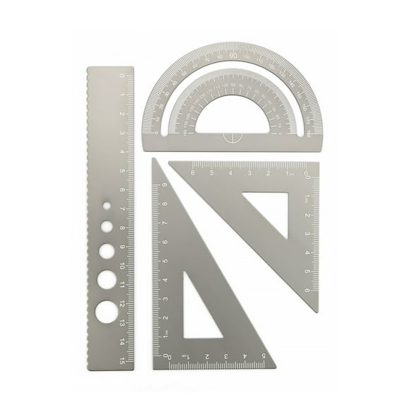 4 in 1 Metal Ruler Aluminum Alloy Angle Ruler Protractor Triangle Ruler Multifunctional Measuring Tools Set Square Goniometer ,Woodworking Protractor