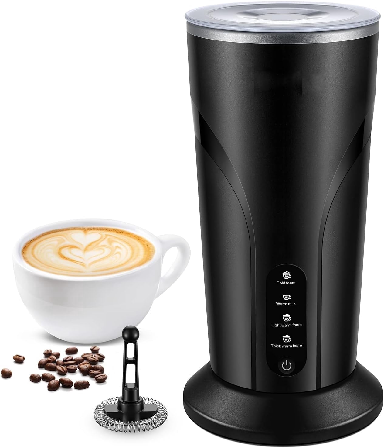 Automatic Milk Frother & Steamer, 4-in-1 Hot Cold Foam Maker – 10oz with 30-Min Keep Warm, Strix Temp Control, Non-Stick