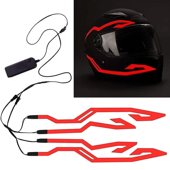 4 in 1 Motorcycle Helmet Light Night Riding Signal Helmet EL Light 3 Mode Led Helmet Light Strip Decoration Accessories Kit-1PCS