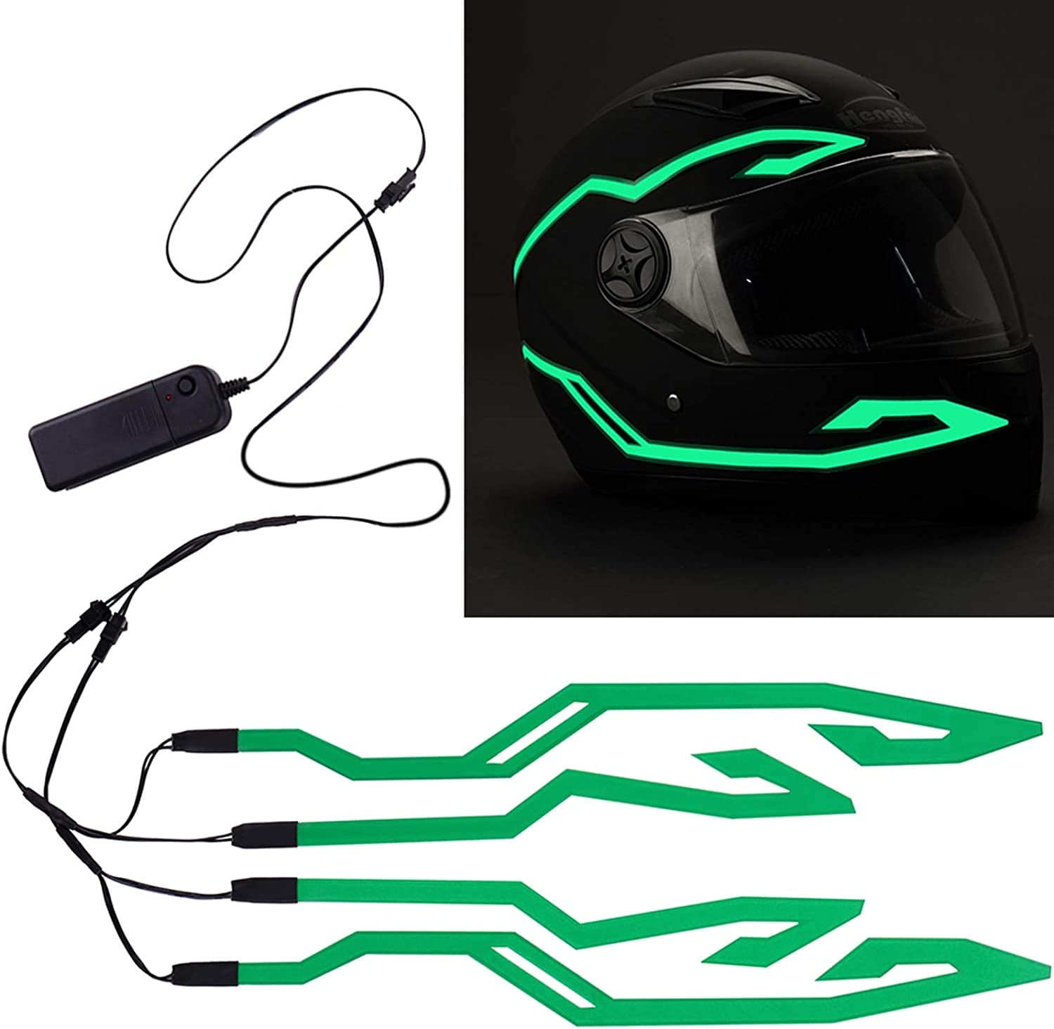 4 in 1 Motorcycle Helmet Light Night Riding Signal Helmet EL Light 3 Mode Led Helmet Light Strip Decoration Accessories Kit-1PCS