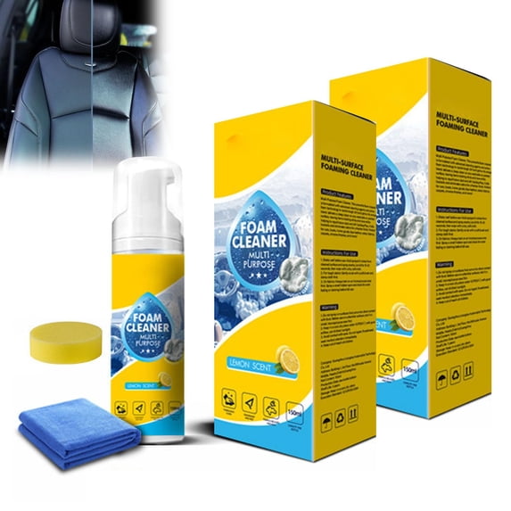 4-in-1 Multi-Enzyme Foam Cleaner, 150ml Foam No-Rinse Cleaner, All-Purpose Rinse-Free Foa𝐦 Cleane𝐫 Spray for Car Interior, Kitchen Grease