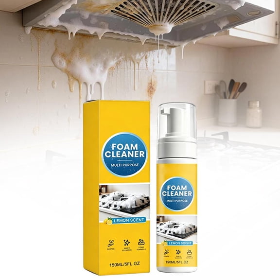 4-in-1 Multi-Enzyme Foam Cleaner, 2026 New 5oz Foam No-Rinse Cleaner, All-Purpose Deep Cleaning Spray for Car Interior, Kitchen Grease, Bathroom Tiles, Sofa Upholstery