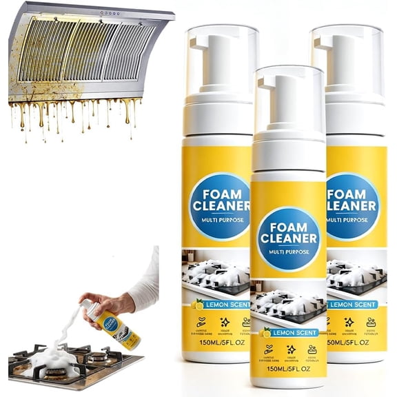 4-in-1 Multi-Enzyme Foam Cleaner, 2026 New All-Purpose Deep Cleaning Spray, Powerful No-Rinse Foam Cleaner for Car Interior, Kitchen Grease, Bathroom Tiles, Sofa Upholstery (1pcs)