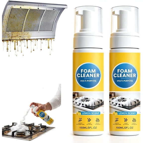 4-in-1 Multi-Enzyme Foam Cleaner, 2026 New All-Purpose Deep Cleaning Spray, Powerful No-Rinse Foam Cleaner for Car Interior, Kitchen Grease, Bathroom Tiles, Sofa Upholstery (2pcs)
