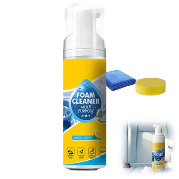 4-in-1 Multi-Enzyme Foam Cleaner 5oz, All-Purpose Deep Cleaning Spray for Car Interior, Kitchen, Bathroom Tiles & Sofa Upholstery, Powerful Safe Stain & Grease Remover (1PC)