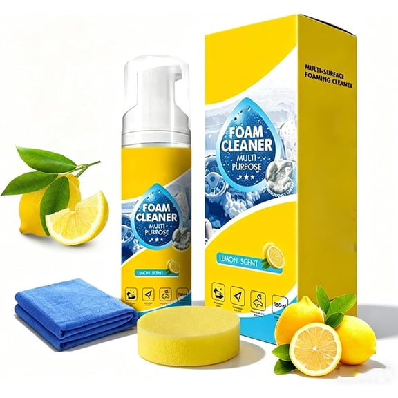 4-in-1 Multi-Enzyme Foam Cleaner 5oz, All-Purpose Deep Cleaning Spray,Professional Deep Stain & Grease Removerfor Car Interior, Kitchen Grease, Bathroom Tiles, Sofa Upholstery (1pcs)