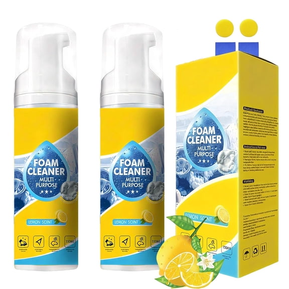 4-in-1 Multi-Enzyme Foam Cleaner, 5oz Multi Purpose Cleaner for Car Interior, Car Seat Cleaner & Protectant, All-Purpose Cleaning Spray for Kitchen Grease, Bathroom Tiles