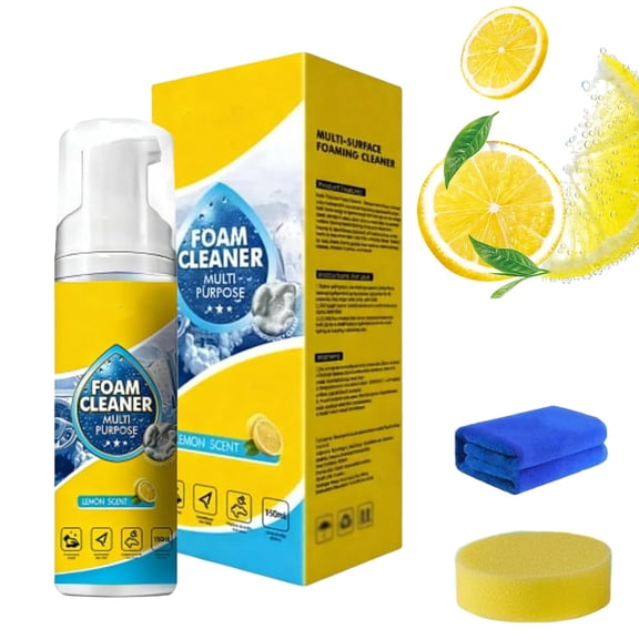 4-in-1 Multi-Enzyme Foam Cleaner, Multi-Purpose Easy Cleaning Foam Cleaner Spray, Powerful Cleaning, No-Rinse, Deep Clean Car, Kitchen, Bathroom & Sofa