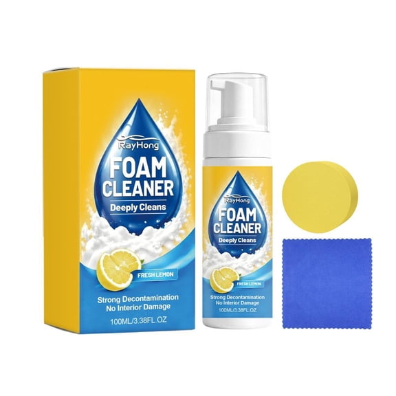 4-in-1 Multi-Enzyme Foam Cleaner, No-Rinse for Car Interior, Leather, Fabric, Kitchen, Sofa
