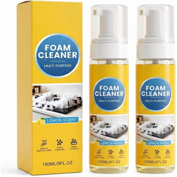 4-in-1 Multi-Enzyme Foam Cleaner, Quick Dry No-Rinse Foam Cleanser, Multi-Surface Foam Cleaning Spray for Car Dashboard, Kitchen Heavy Grease, Bathroom Shower Tile, Leather Sofa & Sneakers(1Pcs)