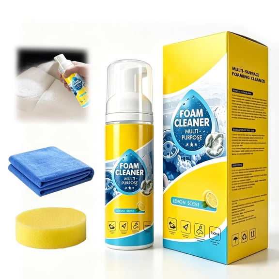 4-in-1 Multi-Enzyme Foam Spray Cleaner, 2026 New Interior Cleaner & Protectant for Protect Dashboard, Leather, Vinyl & Plastic