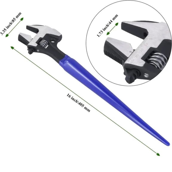 4 in 1 Multi Function Adjustable Spud Wrench 16 Inch C Shaped Dual Head Alloy Steel for Industrial Automotive Maintenance