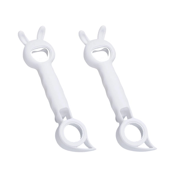 4-in-1 Multi-Function Bottle & Jar Opener – Easy Grip Lid Opener for Seniors, Twist Cap Opener, Beer Bottle Opener & Can Pull Tab Tool, Non-Slip Kitchen Gadget (White)