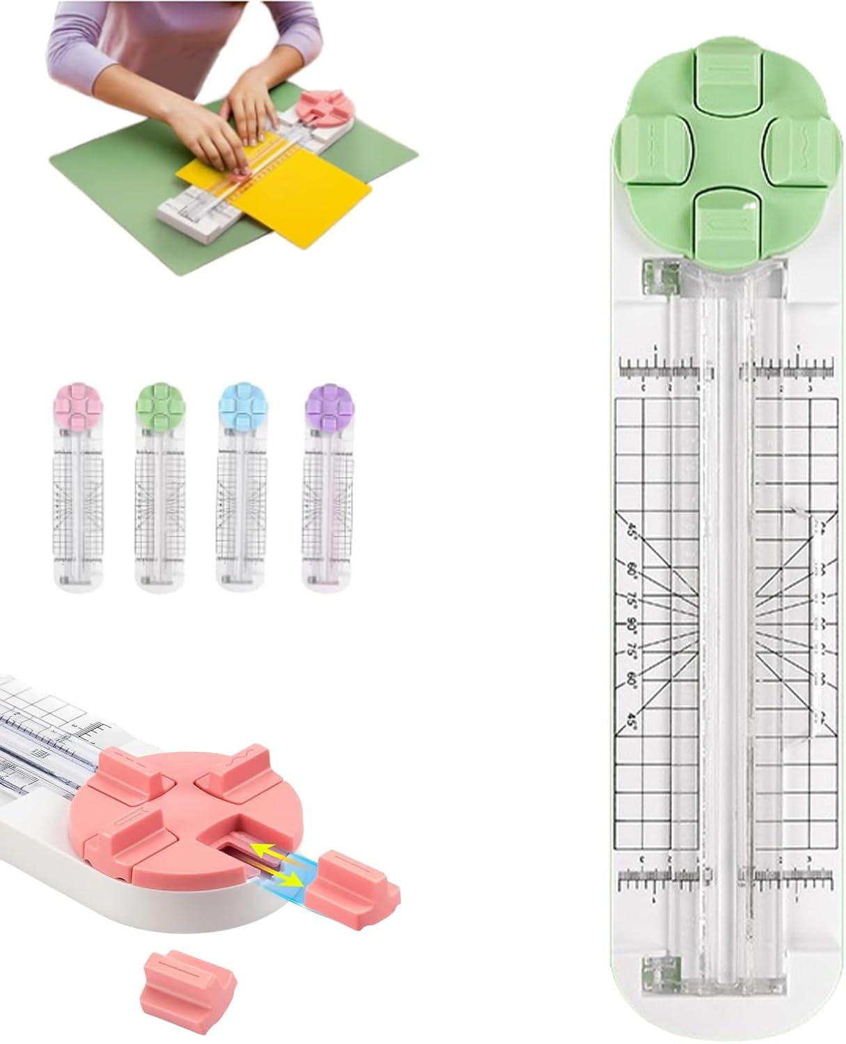 4-in-1 Multi-Function Paper Trimmer, 4 in 1 Paper Cutter, Bidirectional ...