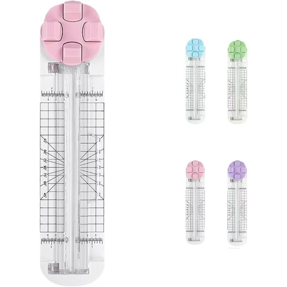 4-in-1 Multi-Function Paper Trimmer, Bidirectional Papers Cutter with Straight, Wavy, Perforation & Crease Blades, for Christmas Cards & Gift Wrapping DIY Crafts, Scrapbooking