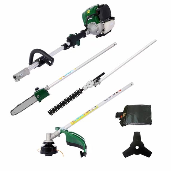 4-in-1 Multi Functional Garden Tool System, Gas Pole Saw, Hedge Trimmer, Grass Trimmer, Brush Cutter, Orange/Black, 38cc Engine " - Keep your garden in top shape with this versatile 4-in-1 tool set.
