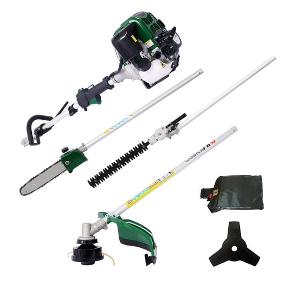 LuckyNote 4 in 1 Multi-Functional Trimming Tool, 31cc 4-Stroke Gas Garden Tool System with Pole Saw, Hedge Trimmer, Grass Trimmer, and Brush Cutter
