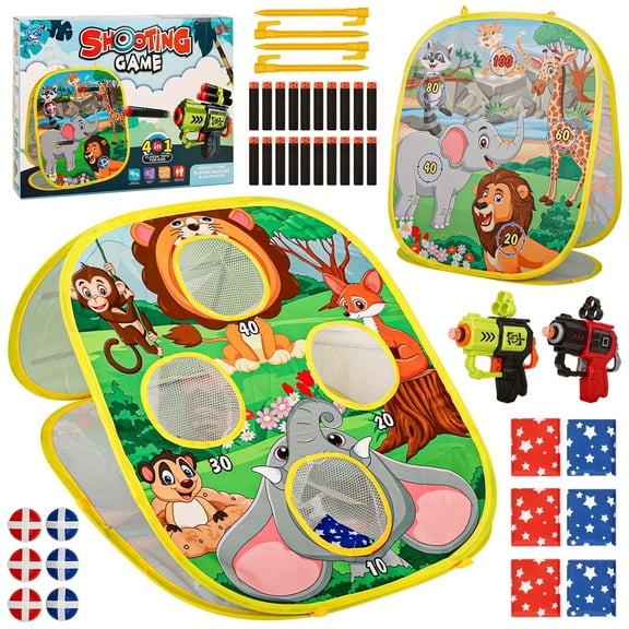 XUEYU Upgraded 4 in 1 Animal Bean Bag Toss Game for Kids, Outdoor Family Party Supplies, Ideal Gift for Birthday Christmas for Boys Girls Ages 3 4 5 6